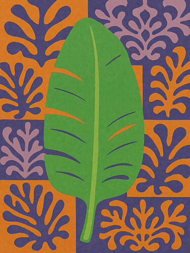 Leafy Mosaic Burst Art Print