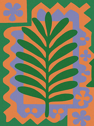 Vibrant Leaf Dance Art Print
