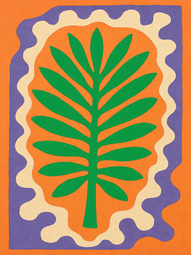 Vibrant Leaf Oasis Art Print