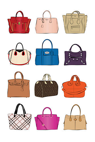 Stylish Handbag Collection Art Print by Martina