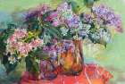 Lilac and chestnut flowers Art Print