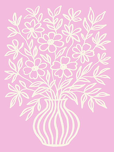 Floral Whimsy Vase Art Print