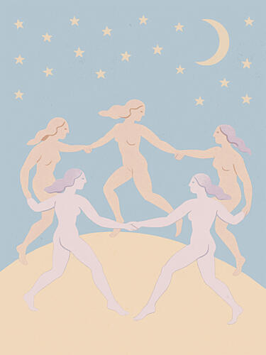 Moonlit Dance Sky Art Print
