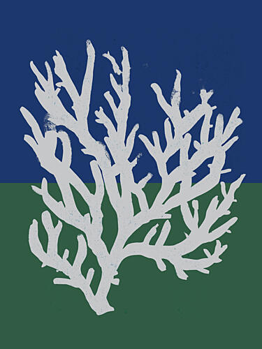 White Coral Silhouette Art Print