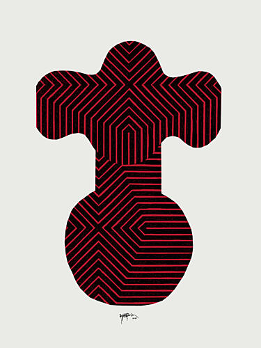 Abstract Striped Figure Art Print by Paulina Varregn