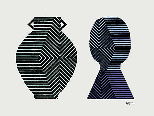 Geometric Vase and Profile Geometric Print