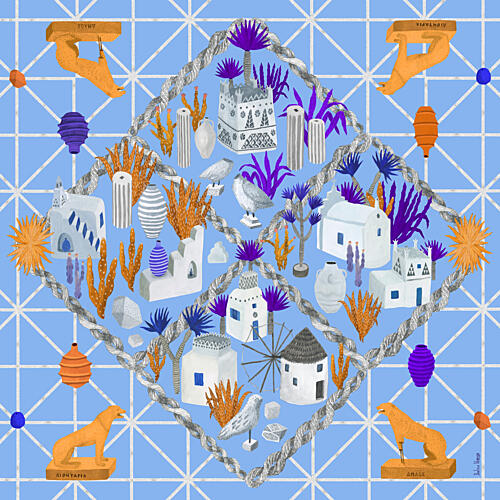 Greek Island Village Bohème reproduction