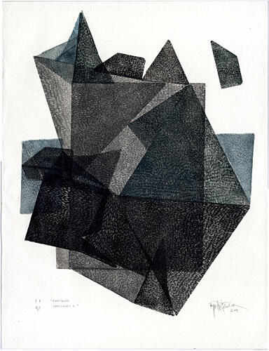 Complex Dark Geometry Art Print by Paulina Varregn