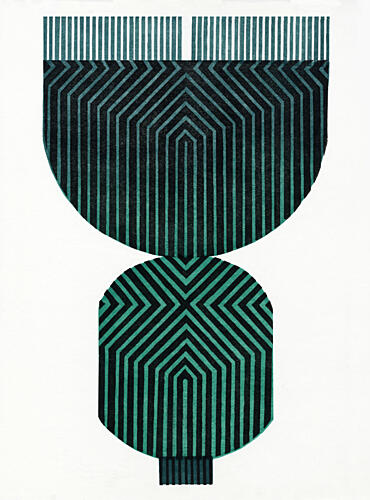 Teal Geometric Abstraction Geometric Print