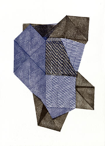 Dynamic Geometric Blues Art Print by Paulina Varregn