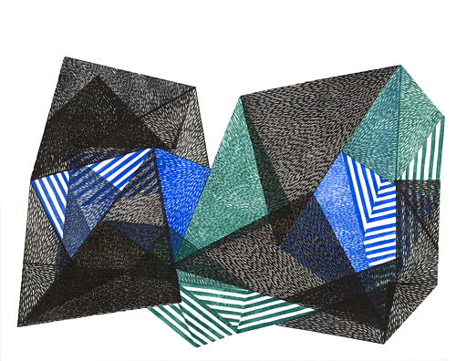 Bold Geometric Composition Art Print by Paulina Varregn