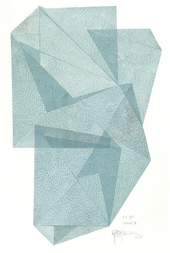 Geometric Blue Layers Geometric Print