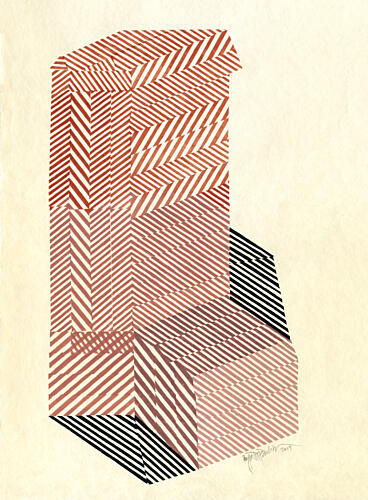 Geometric Block Illusion Geometric Print