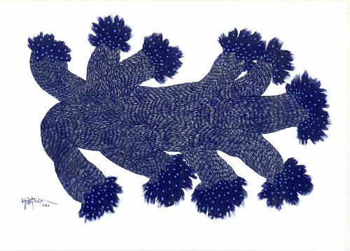 Deep Blue Abstraction Art Print by Paulina Varregn