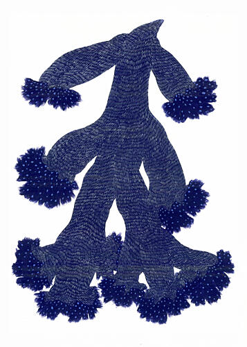 Abstract Indigo Coral Art Print by Paulina Varregn