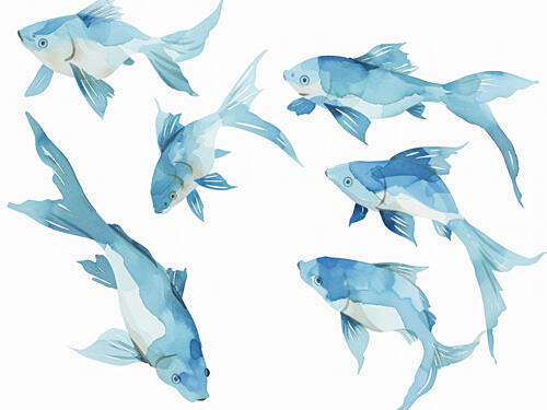 Azure Swim Ballet Art Print