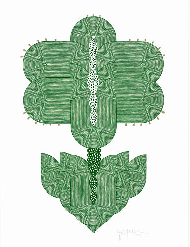 Organic Green Symmetry Geometric Print
