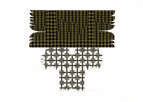 Geometric Black Gold Pattern Art Print