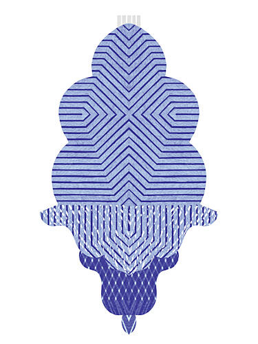 Blue Geometric Ornament Art Print by Paulina Varregn