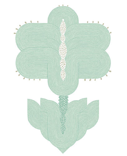 Green Botanical Symmetry Geometric Print