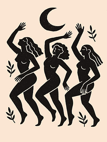 Lunar Dance Trio Art Print