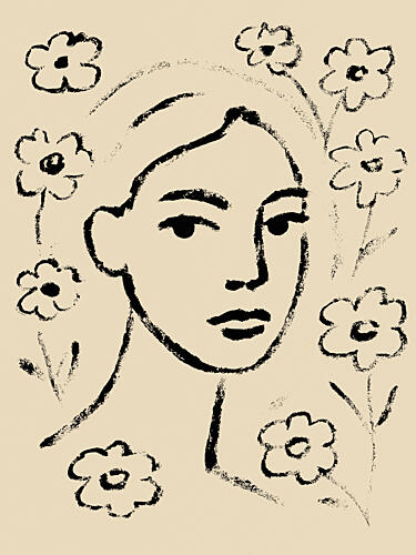 Floral Contemplation Art Print
