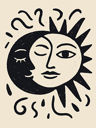 Sun and Moon Unity Art Print