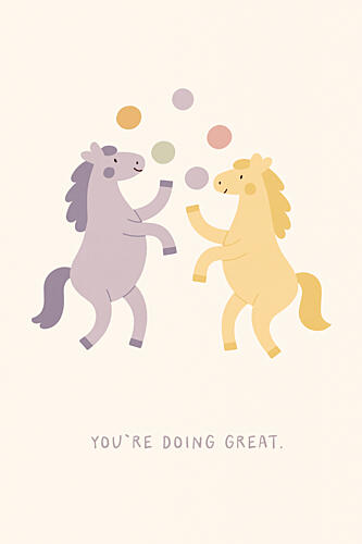Playful Ponies Art Print