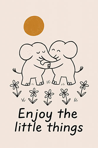 Elephant Embrace Art Print