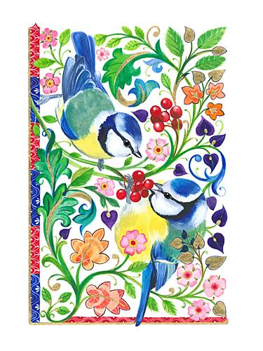 Blue Tits and Berries Art Print