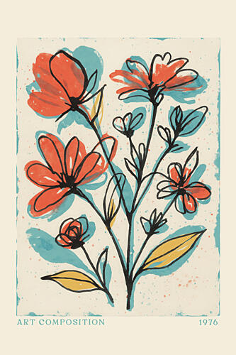 Blooming Sketches Art Print