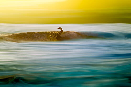 Golden Hour Surfing Art Print