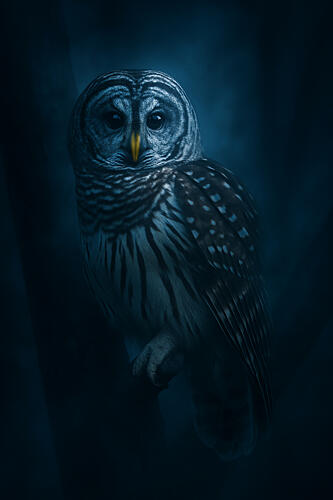 Mysterious Forest Owl Art Print