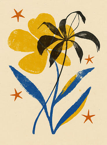 Starry Floral Dance Art Print