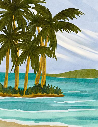 Tropical Island Palms Art Print