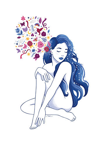 Dreaming Womans Mind Art Print