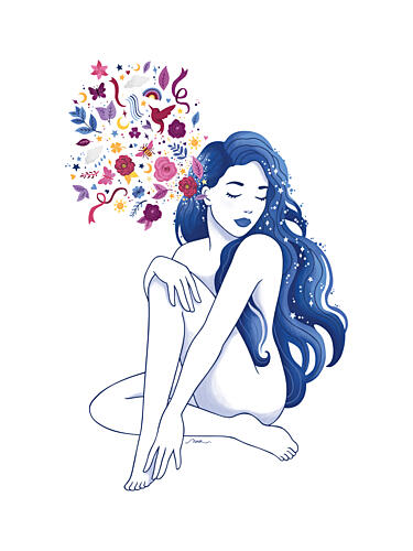Starry Blue Imagination Art Print