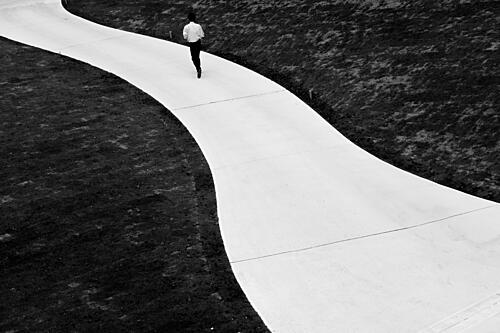 Solitary Runner Winding Path Art Print