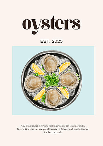 Fresh Oysters Platter Art Print