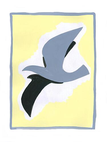 Abstract Arabesque Birds Art Print by Isabelle Brent
