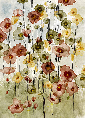 Delicate Watercolor Flowers Art Print