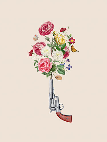 Gun of Flowers Art Print