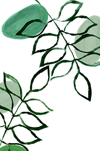 Organic Green Leaves Art Print