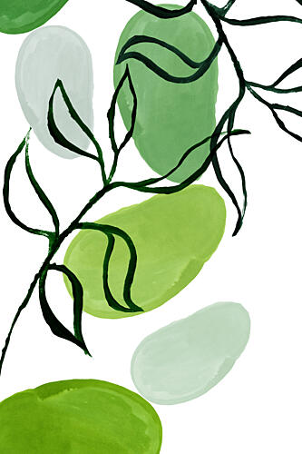 Green Organic Flow Art Print