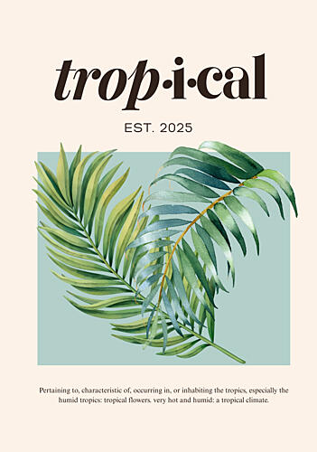 Watercolor Tropical Leaves Art Print