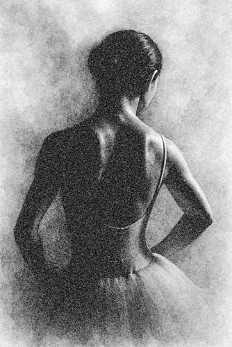 Graceful Ballerina Back Art Print