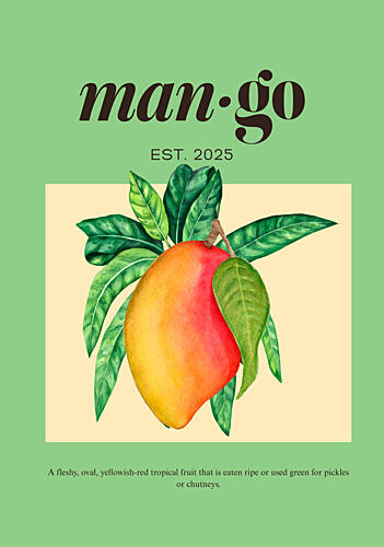 Vibrant Tropical Mango Art Print