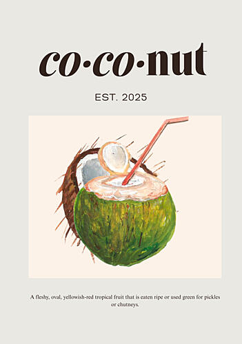 Refreshing Coconut Drink Art Print