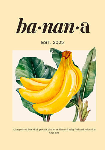 Bright Tropical Bananas Art Print