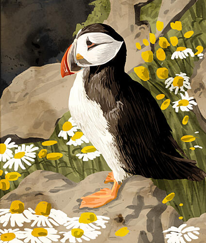 Peaceful Puffin Art Print
